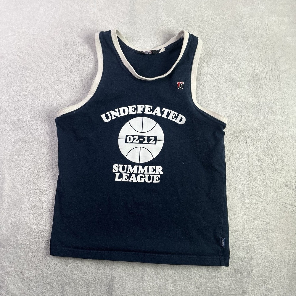 Y2K Undefeated Basketball Summer League Sleeveless Blue Tank Top Shirt Men's S